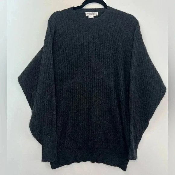Montecielo‎ Affordable Luxuries Men’s Crew Neck Cashmere Sweater Sz L Charcoal - Picture 1 of 10